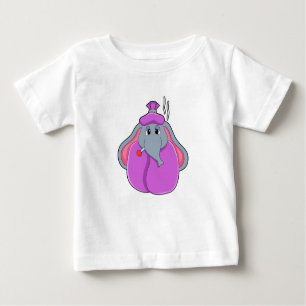 Elephant with Fever thermometer Baby T-Shirt
