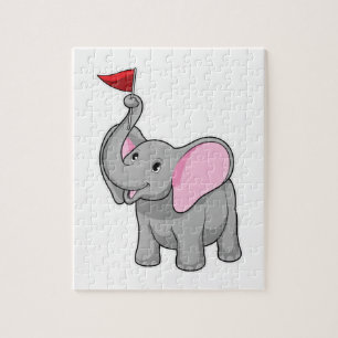 Elephant with Flag Jigsaw Puzzle