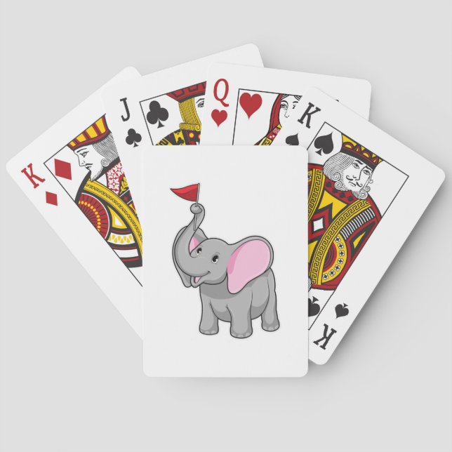 Elephant with Flag Playing Cards (Back)