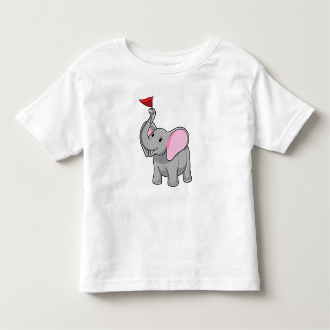 Elephant with Flag Toddler T-Shirt (Front)