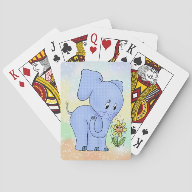 Elephant with flower playing cards (Back)