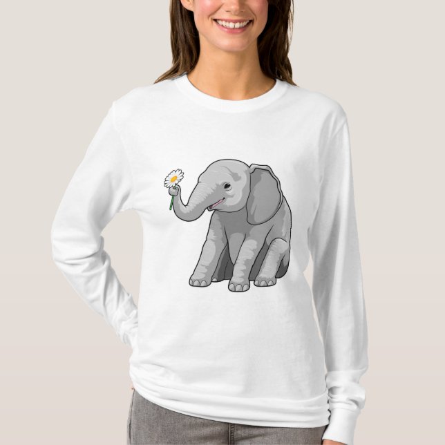 Elephant with Flower T-Shirt (Front)
