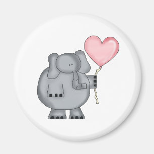 Elephant with Heart Balloon Magnet