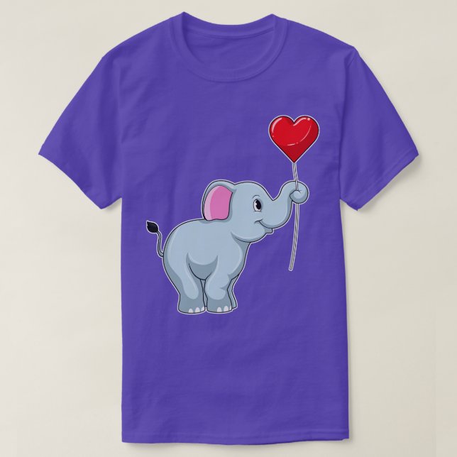 Elephant with Heart Balloon T-Shirt (Design Front)