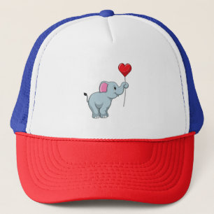 Elephant with Heart Balloon Trucker Hat