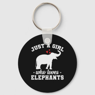 Elephant with heart desire a Girl who loves Elepha Key Ring