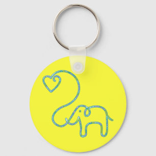 ELEPHANT with heart Key Ring