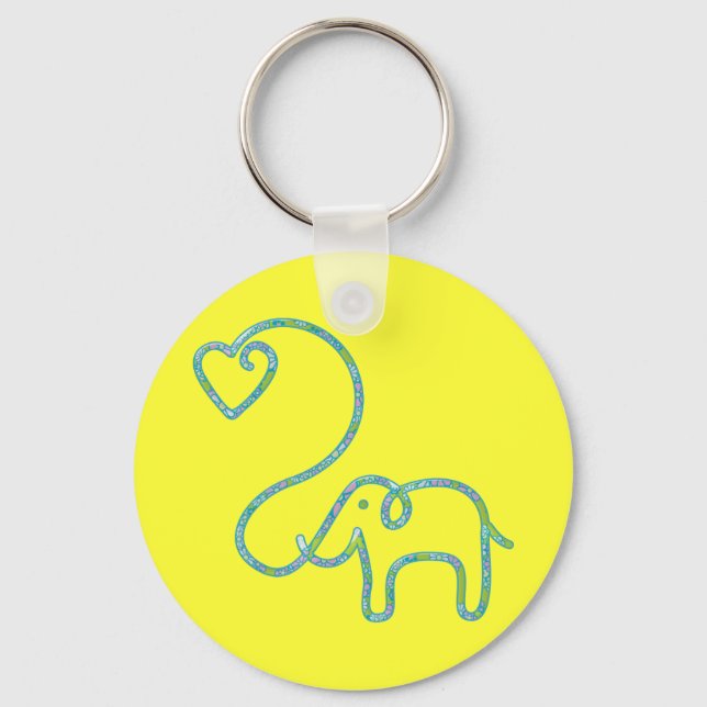 ELEPHANT with heart Key Ring (Front)