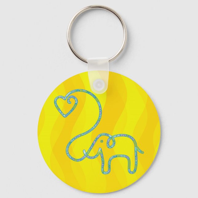 ELEPHANT with heart Key Ring (Front)