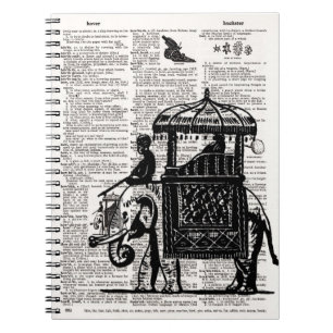 Elephant with Howdah Dictionary Art Notebook