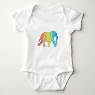 Elephant with Lines Baby Bodysuit