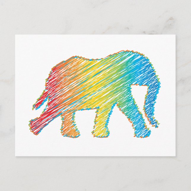 Elephant with Lines Postcard (Front)