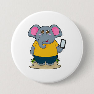 Elephant with Mobile 7.5 Cm Round Badge