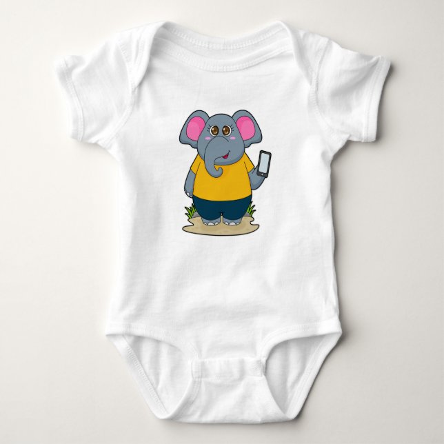 Elephant with Mobile Baby Bodysuit (Front)
