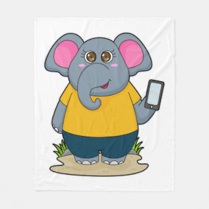 Elephant with Mobile Fleece Blanket