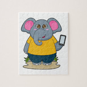 Elephant with Mobile Jigsaw Puzzle