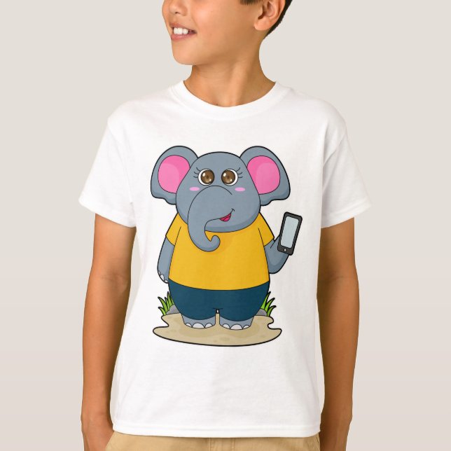 Elephant with Mobile T-Shirt (Front)