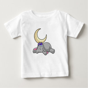 Elephant with Moon Baby T-Shirt