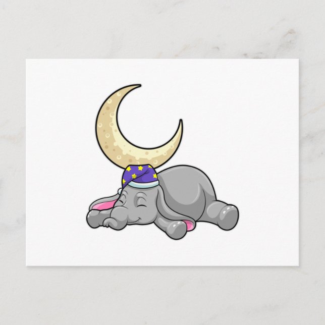 Elephant with Moon Postcard (Front)
