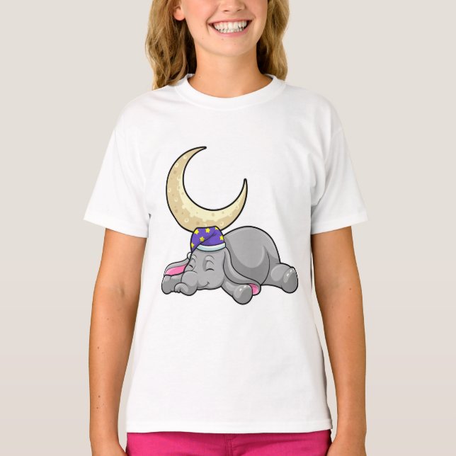 Elephant with Moon T-Shirt (Front)
