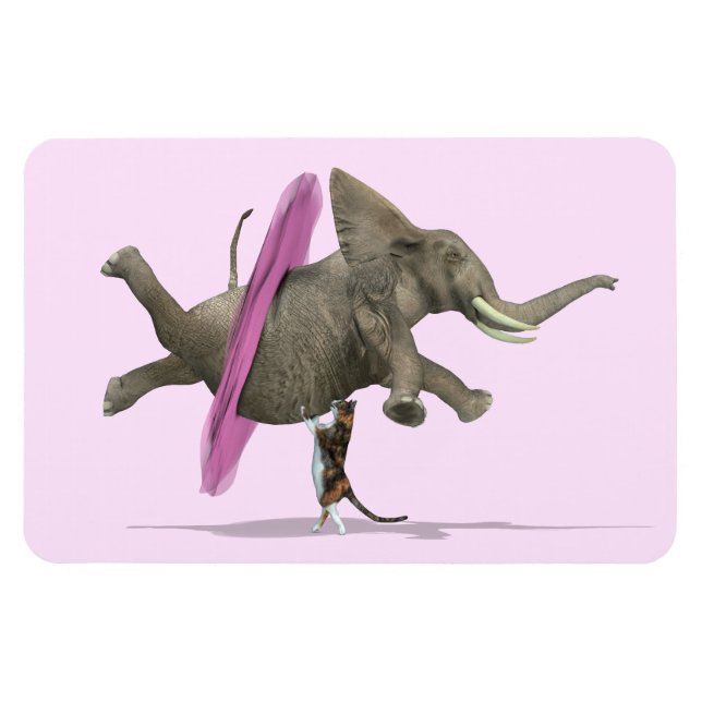 Elephant With Pink Tutu Magnet (Horizontal)
