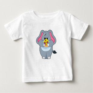 Elephant with Pizza Baby T-Shirt