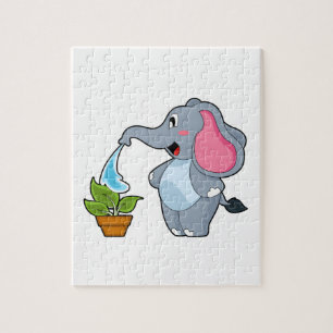 Elephant with Plant Jigsaw Puzzle