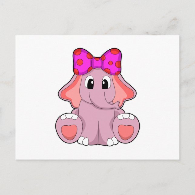 Elephant with Ribbon Postcard (Front)