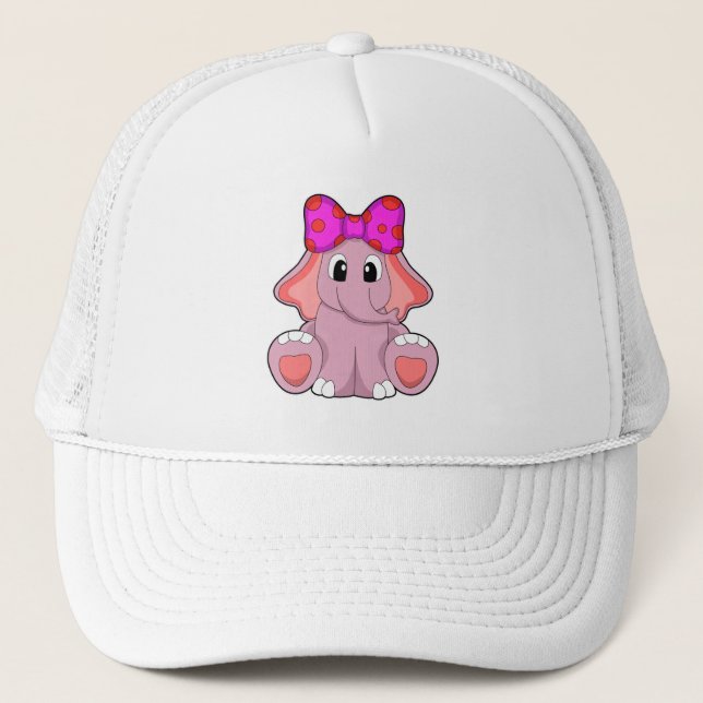 Elephant with Ribbon Trucker Hat (Front)