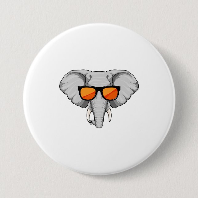 Elephant with Sunglasses 7.5 Cm Round Badge (Front)