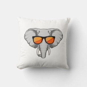 Elephant with Sunglasses Cushion