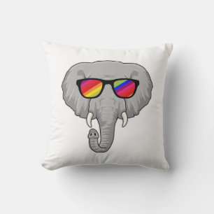Elephant with Sunglasses Cushion