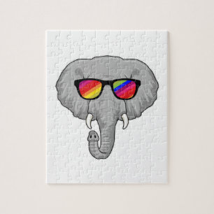 Elephant with Sunglasses Jigsaw Puzzle