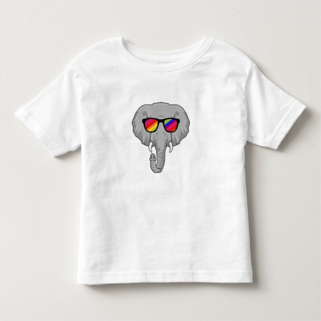 Elephant with Sunglasses Toddler T-Shirt (Front)