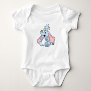 Elephant with Water bubbles Baby Bodysuit