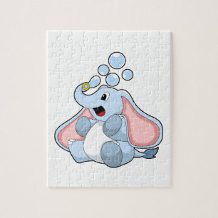 Elephant with Water bubbles Jigsaw Puzzle