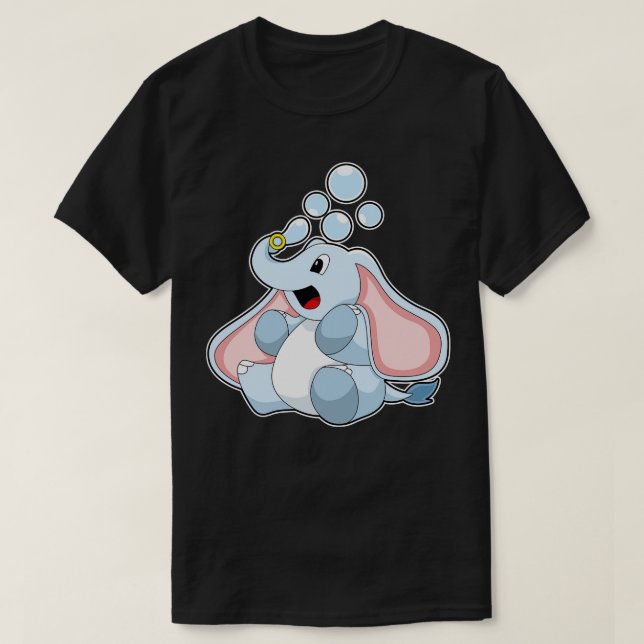 Elephant with Water bubbles T-Shirt (Design Front)