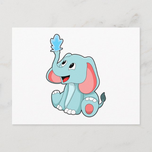 Elephant with Water Postcard (Front)