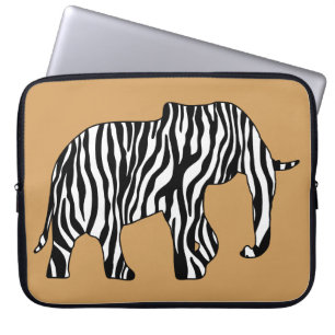 Elephant with Zebra Stripes + your ideas Laptop Sleeve