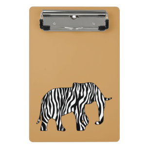 Elephant with Zebra Stripes + your ideas Mini Clipboard