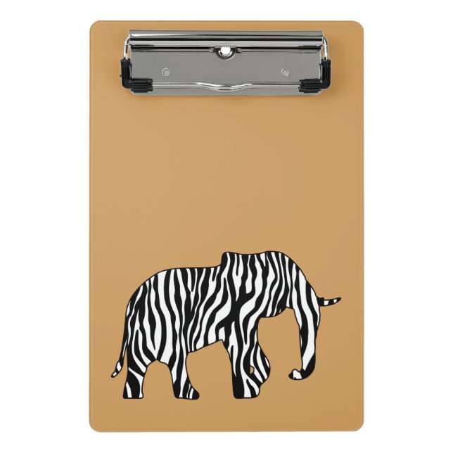 Elephant with Zebra Stripes + your ideas Mini Clipboard (Front)