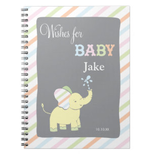 Elephant     Words of Advice Baby Shower Notepad Notebook