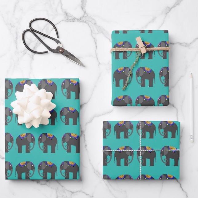 Elephant Wrapping Paper Sheets (Front)