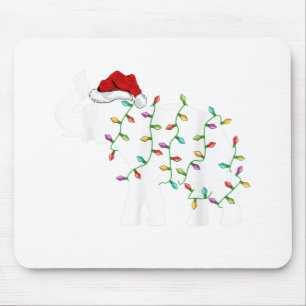 Elephant Xmas Lighting Funny Santa Hat Elephant Ch Mouse Pad