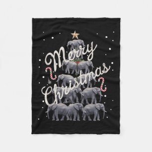 Elephant Xmas Tree Elephant Christmas Tree Marry C Fleece Blanket