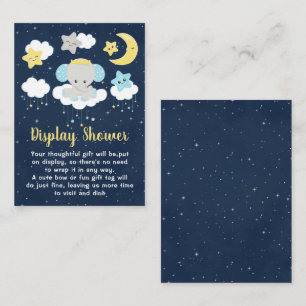 Elephant Yellow and Navy Display Baby Shower Enclosure Card