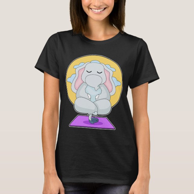 Elephant Yoga Fitness Meditation T-Shirt (Front)
