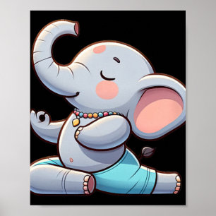 Elephant Yoga Humour Fitness  Poster
