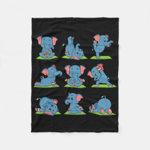 Elephant Yoga Position Workout Gift  Fleece Blanket