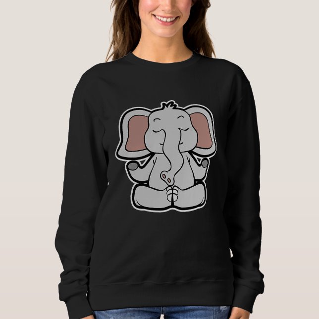 Elephant Yogifant Yoga Position Vintage Frequency Sweatshirt (Front)
